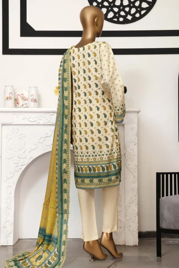 Bin Saeed Stitched 3 Piece Printed Cotton Suit - Image 2