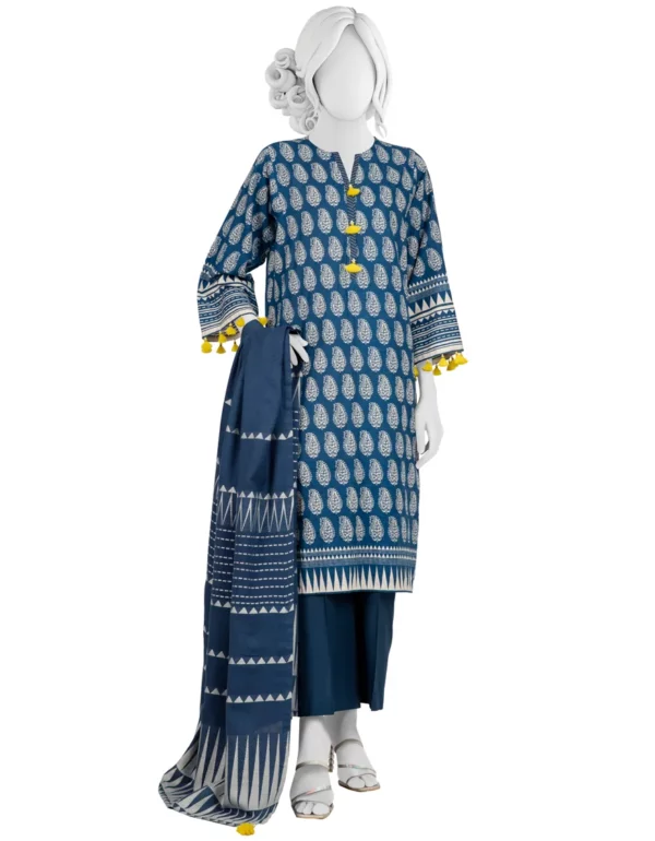 BLUE KHADDAR 3 Pc