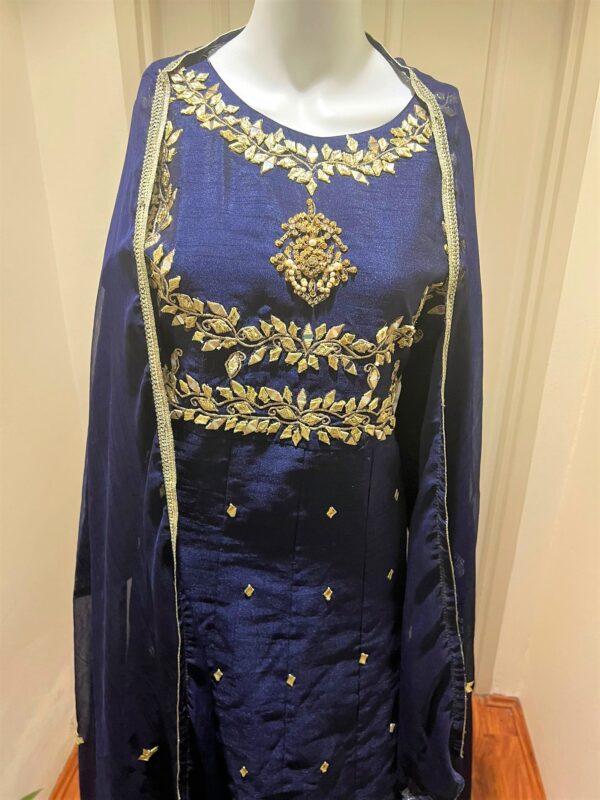 Embroidered Blue Maxi by Siddiqui Clothing - Image 3