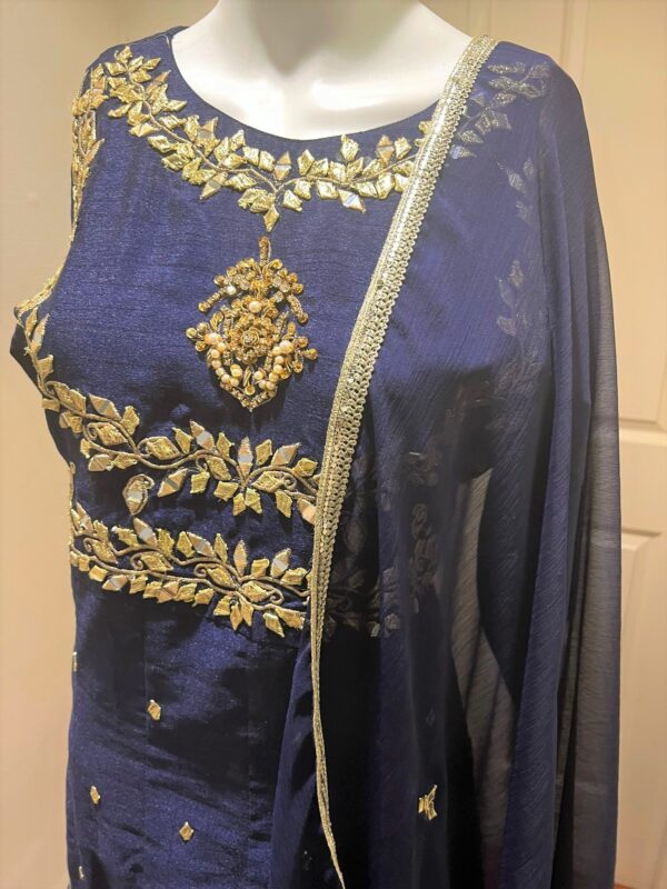 Embroidered Blue Maxi by Siddiqui Clothing - Image 2