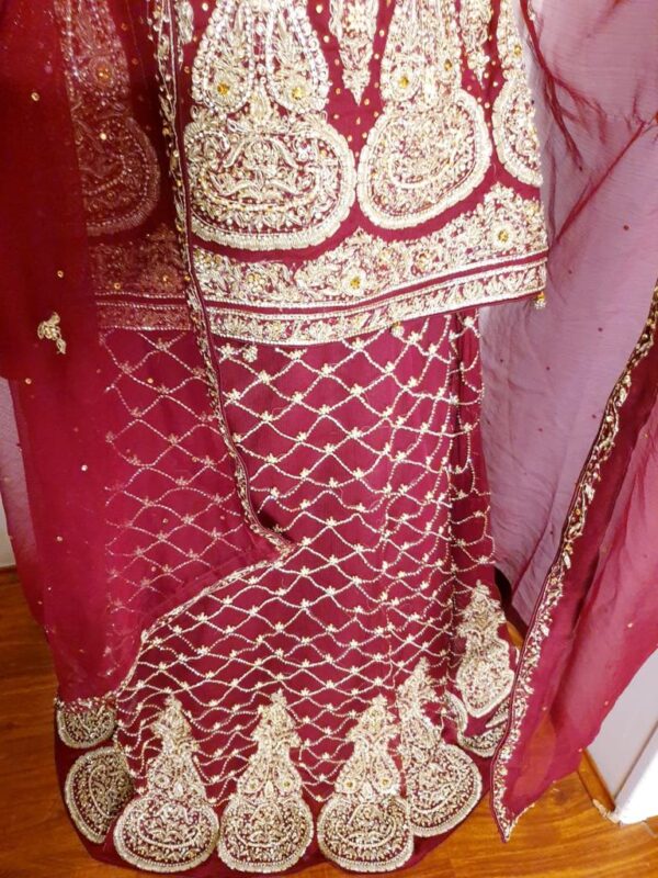 Heavy Embroidered Wedding Dress - Image 5